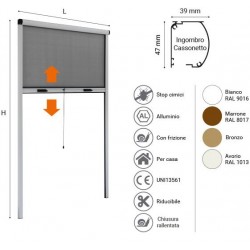 ZANZARIERA A RULLO FLASH  80X160 BIANCO