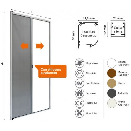 ZANZARIERA A RULLO SPECIAL LAT.160X250 B