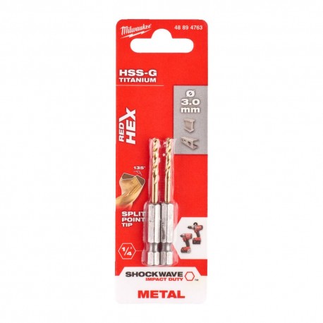 PUNTE HSS ATT.1/4" mm. 3 X 65 PZ.2