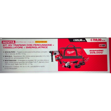 KIT MILWAUKEE 18V M18 PPA3-502